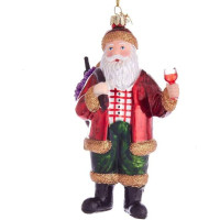 XMASS BALL - Glass Wine Santa Christmas